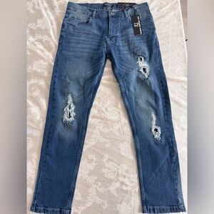 Dash Denim Distressed Straight Leg Jeans Size 36 / 30 *** NWT
